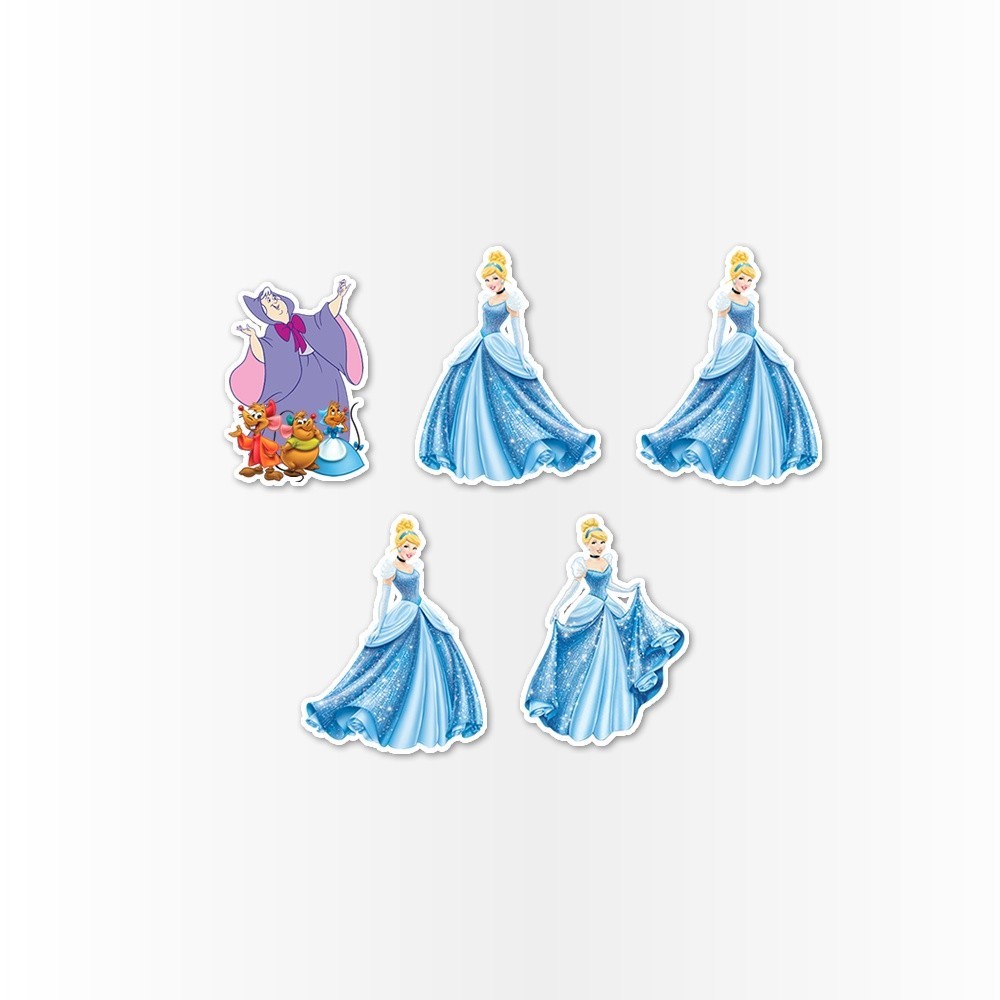 15 Apliques topper 8cm caixas, tubetes Aplique Kit Festa Infantil 3d Tubete Cinderela