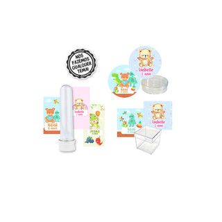 Kit Festa 60 rótulos e adesivos Rótulo Adesivo Kit Festa Infantil 3d Personalizados Personagens CuteBita