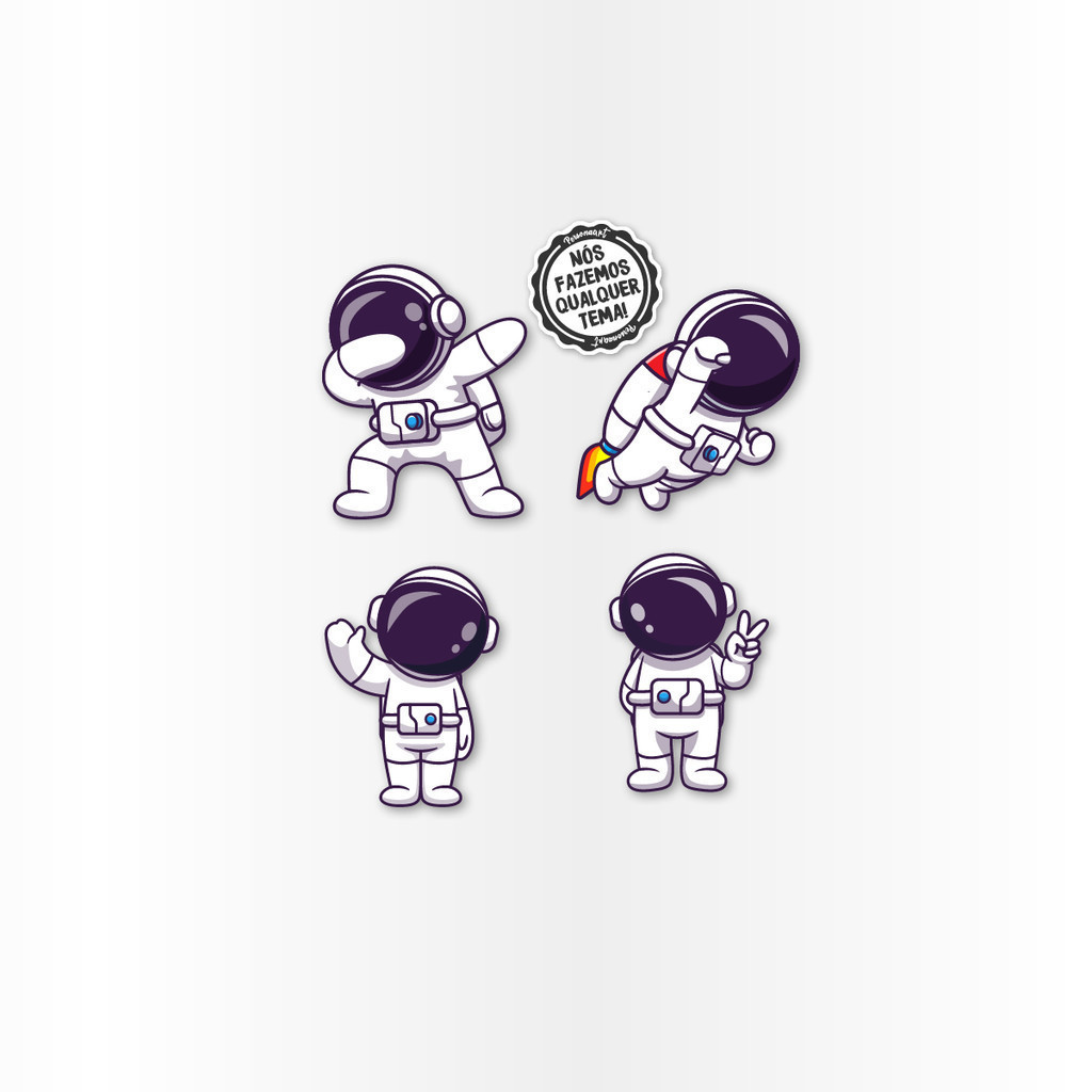 15 Apliques topper 8cm caixas, tubetes Aplique Astronauta