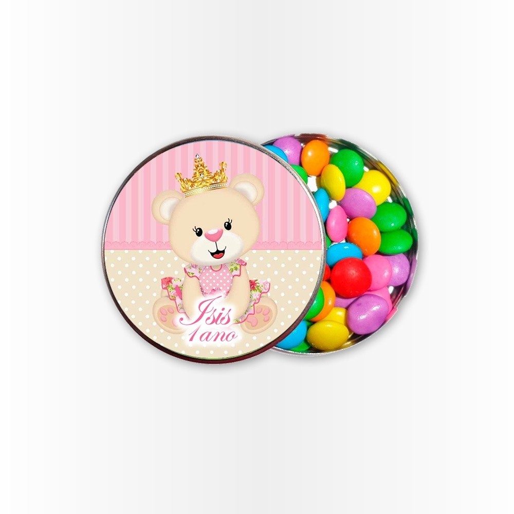 15 Rótulos Adesivos para Latinha 5cm  Rotulo Adesivo Kit Festa Infantil 3d Tubete Ursinha Princesa