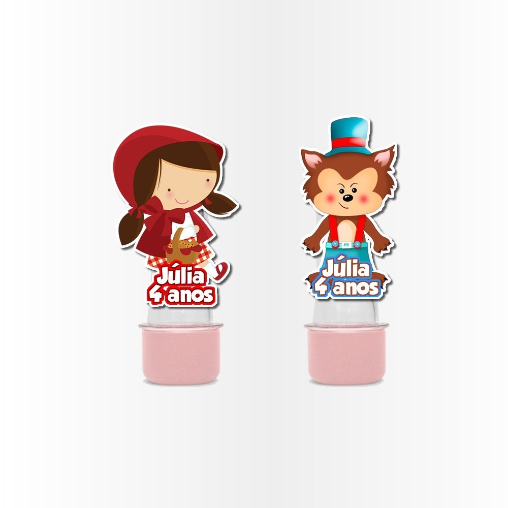 25 Aplique 3d para Mini Tubete Aplique Kit Festa Infantil 3d Tubete Chapeuzinho Vermelho