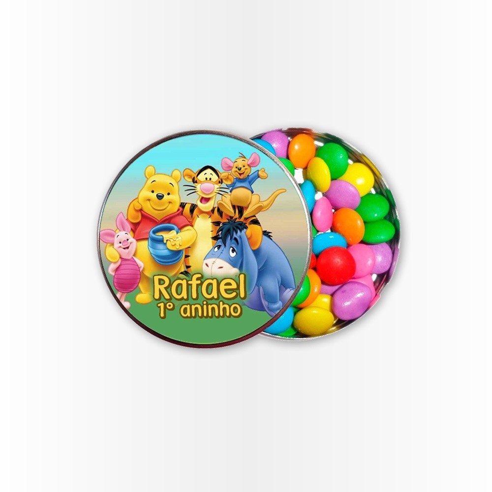 15 Rótulos Adesivos para Latinha 5cm  Rotulo Adesivo Kit Festa Infantil 3d Tubete Ursinho Pooh