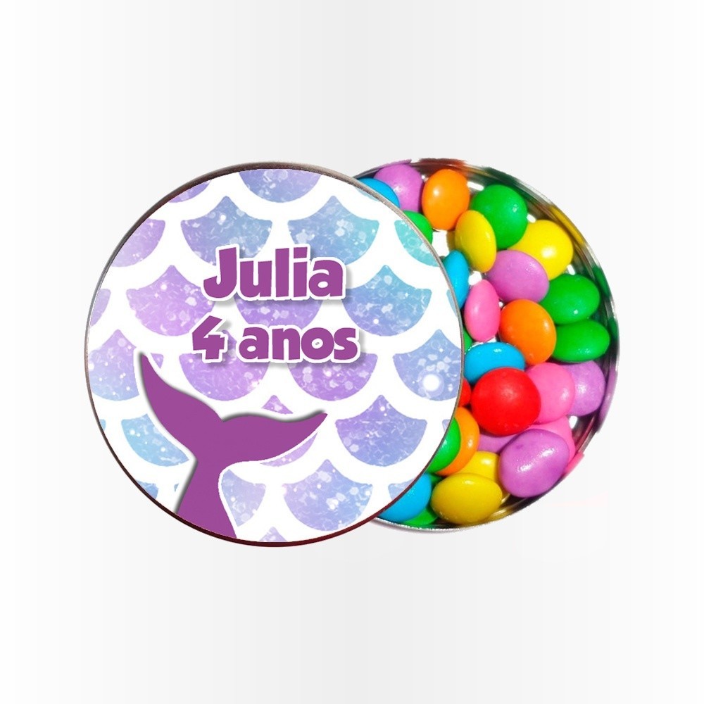 15 Rótulos Adesivos para Latinha 5cm  Rotulo Adesivo Kit Festa Infantil 3d Tubete Sereia
