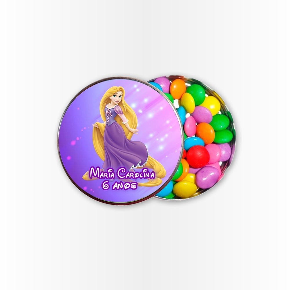 15 Rótulos Adesivos para Latinha 5cm  Rotulo Adesivo Kit Festa Infantil 3d Tubete Rapunzel