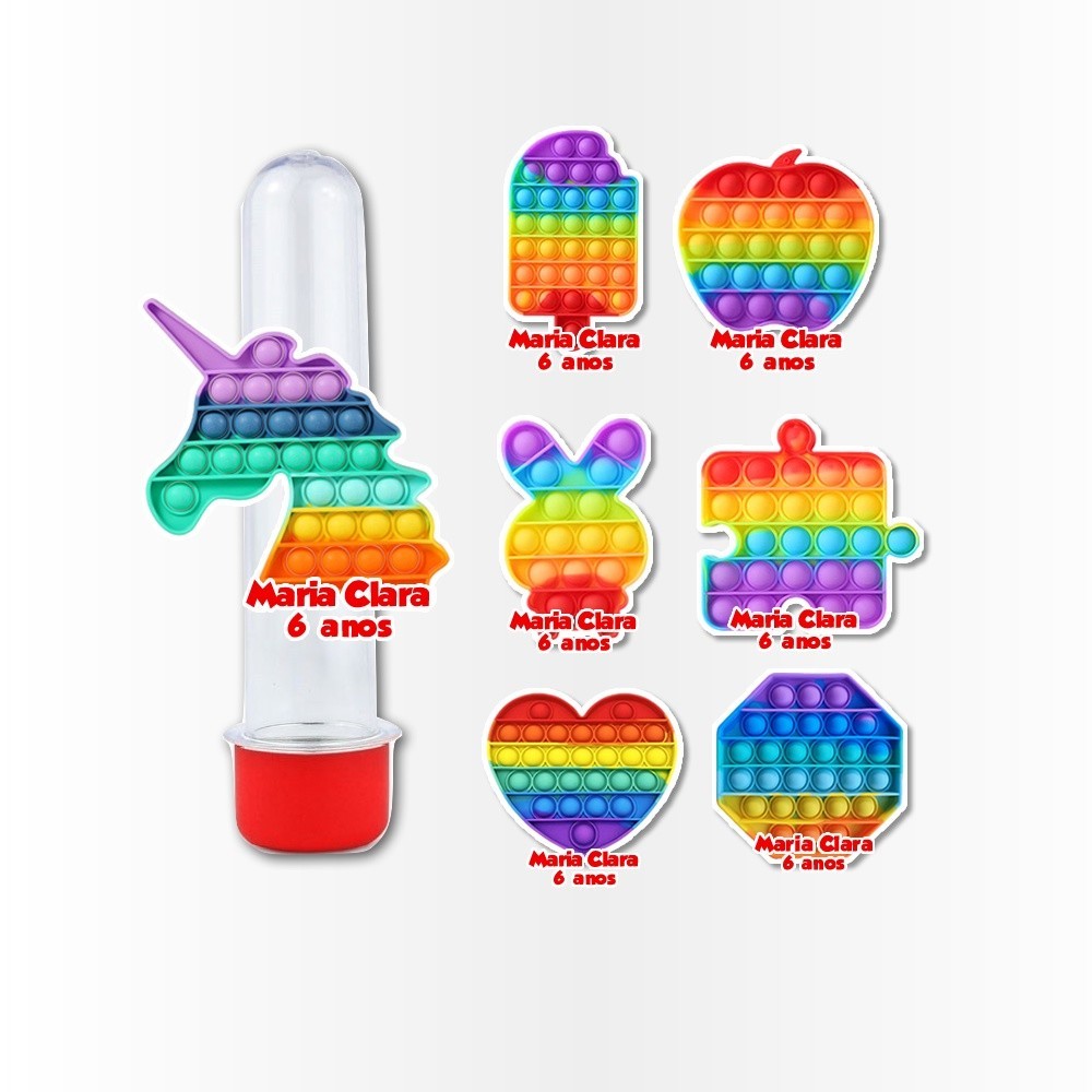 15 Aplique para Tubete Personalizado Pop it Popit