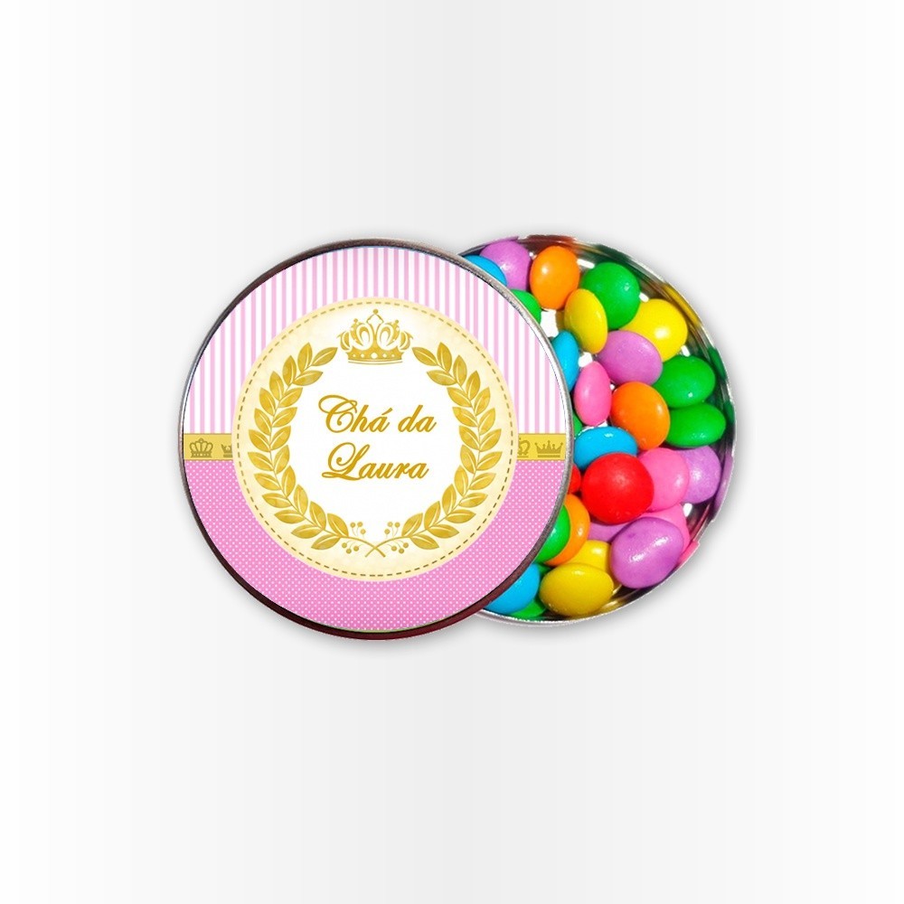 15 Rótulos Adesivos para Latinha 5cm  Rotulo Adesivo Kit Festa Infantil 3d Tubete Chá de bebê Princesa Rosa