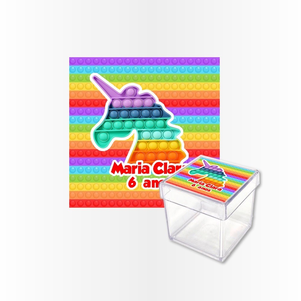 15 Rótulos Adesivos Caixa Acrílica 5cm Rotulo Adesivo Kit Festa Infantil 3d Tubete Pop It