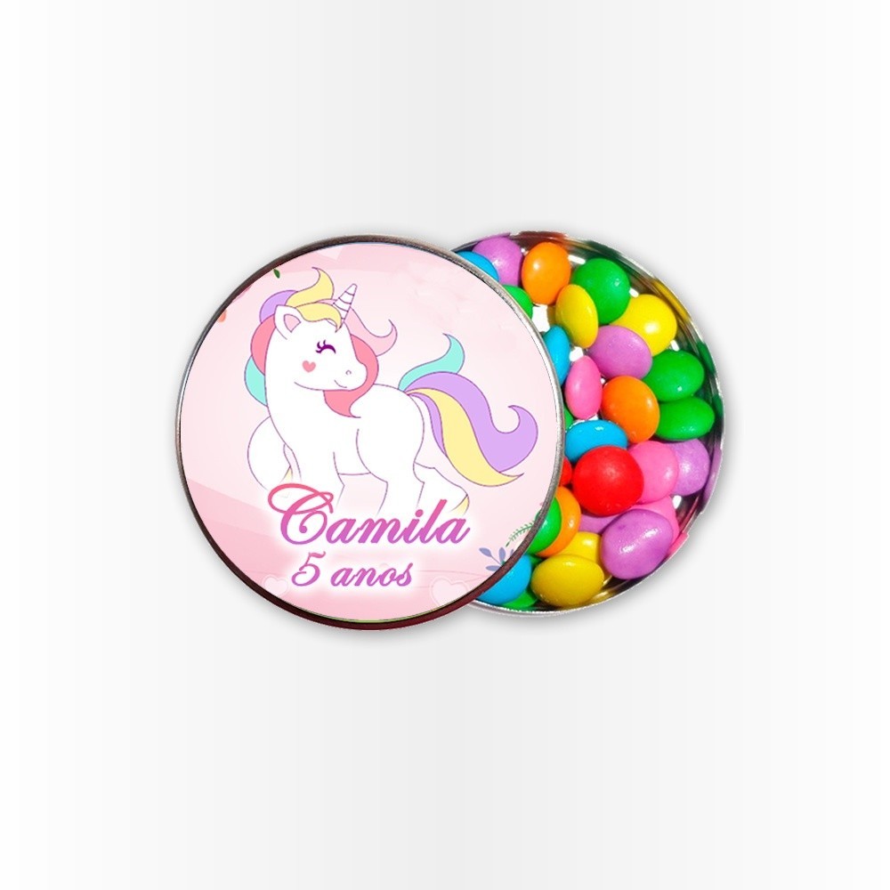 15 Rótulos Adesivos para Latinha 5cm  Rotulo Adesivo Kit Festa Infantil 3d Tubete Unicornio
