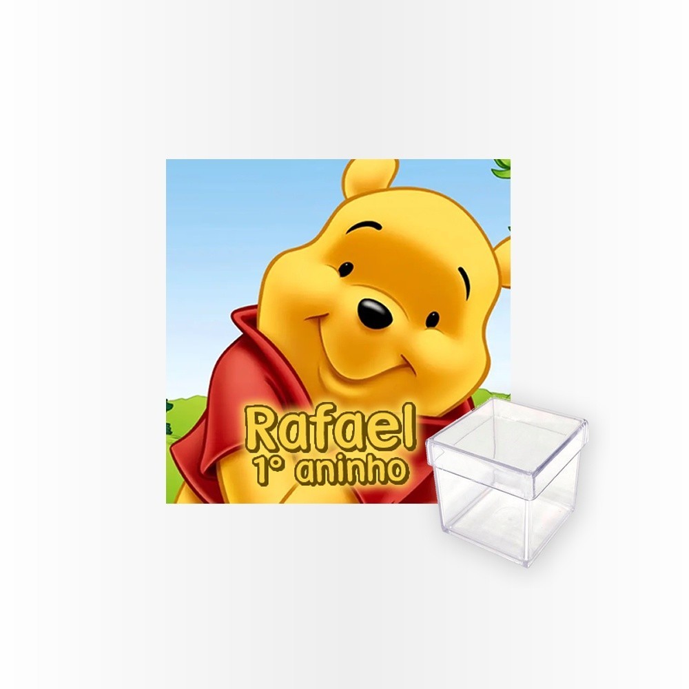 15 Rótulos Adesivos Caixa Acrílica 5cm Rotulo Adesivo Kit Festa Infantil 3d Tubete Ursinho Pooh