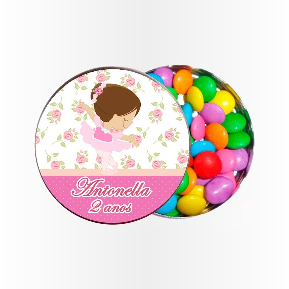 15 Rótulos Adesivos para Latinha 5cm  Rotulo Adesivo Kit Festa Infantil 3d Tubete Bailarina