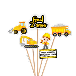 Topo de Bolo Aplique Tag Topper Topo Personalizado Construtor