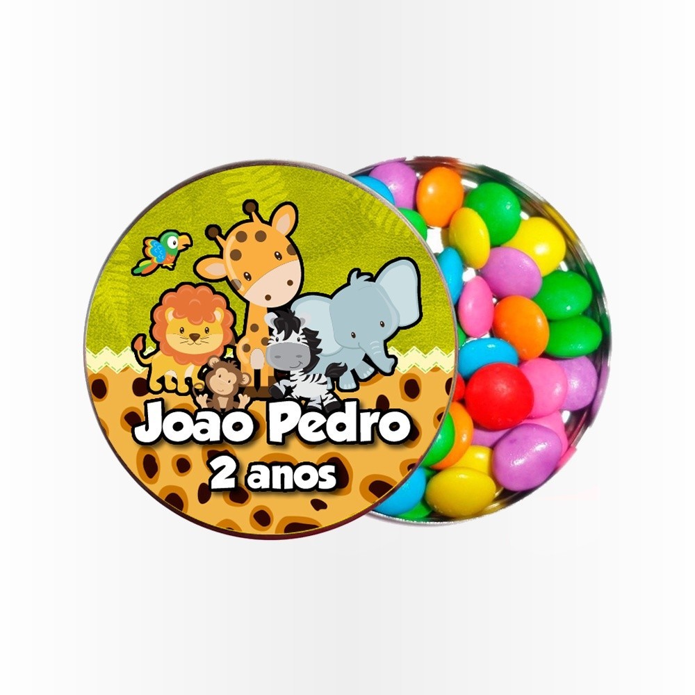 15 Rótulos Adesivos para Latinha 5cm  Rotulo Adesivo Kit Festa Infantil 3d Tubete Safari Baby