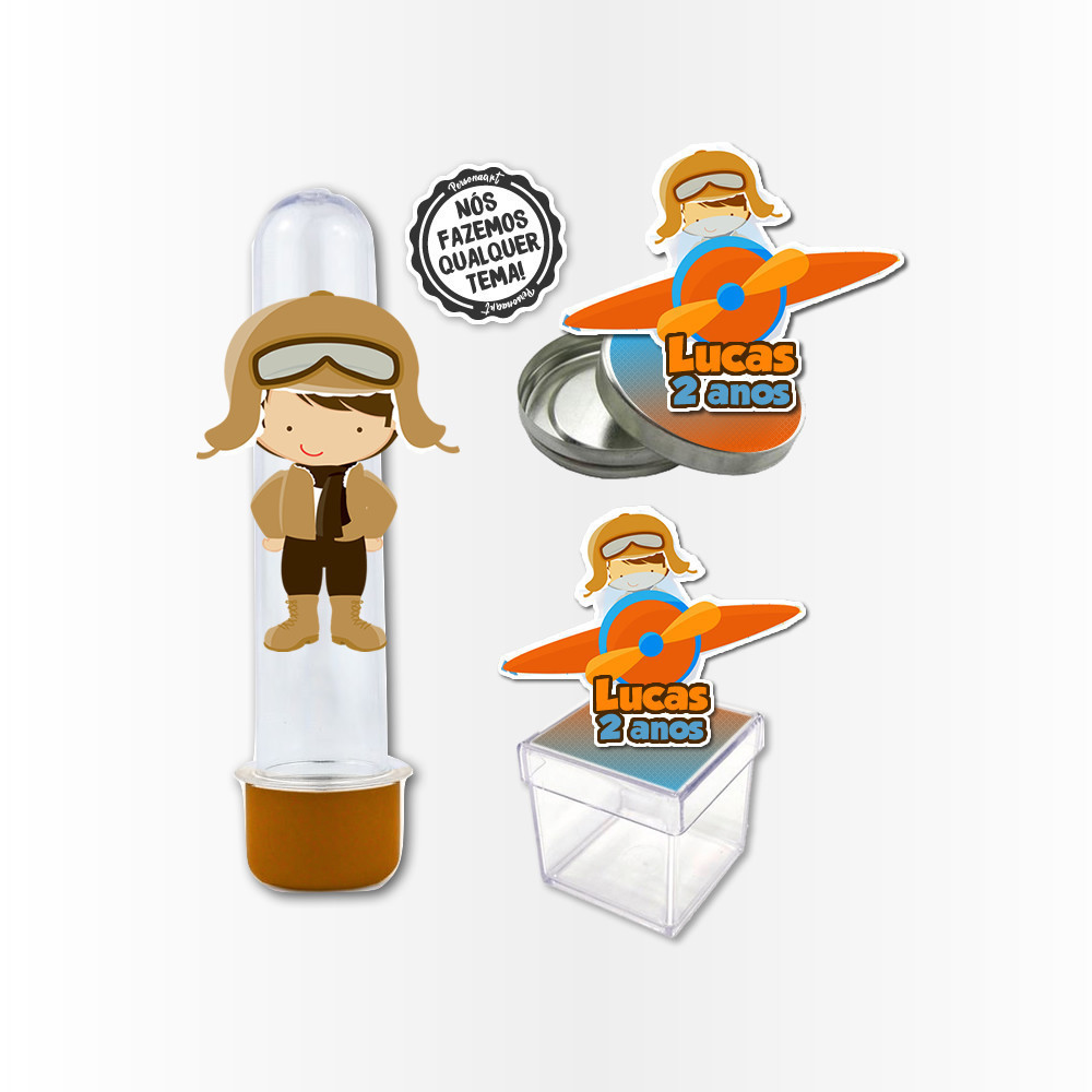 Kit 30 Apliques 3d Aplique Tag Topper Topo Kit Festa Infantil Tubete Personalizado Lembrancinha Impressão Laser Aviador