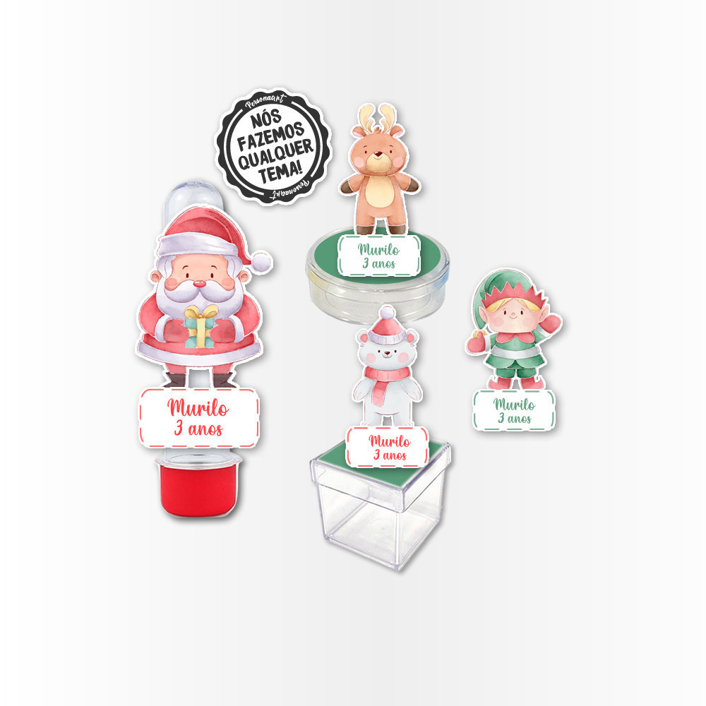 Kit 30 Apliques 3d Aplique Tag Topper Topo Kit Festa Infantil Tubete Personalizado Lembrancinha Impressão Laser Natal