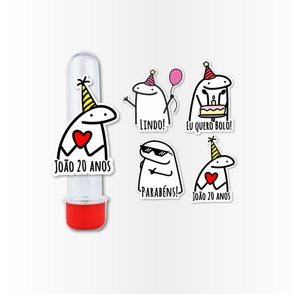 15 Aplique para Tubete Personalizado Bento Cake Flork Meme