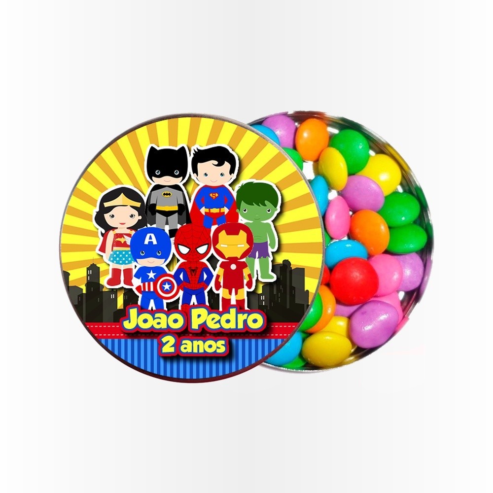 15 Rótulos Adesivos para Latinha 5cm  Rotulo Adesivo Kit Festa Infantil 3d Tubete Herois Cute