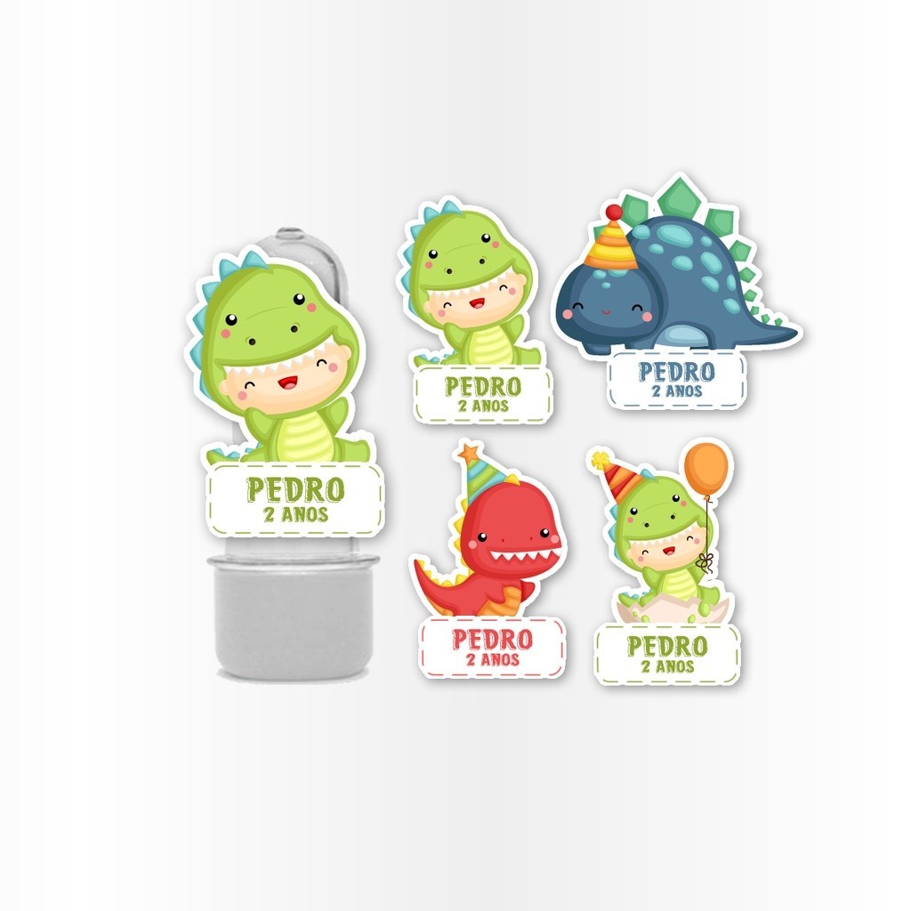 25 Aplique Mini Tubete Dino Baby Cute em Oferta na Shopee
