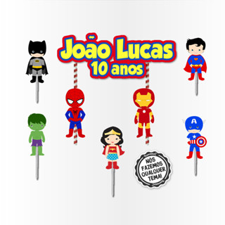 Topo de Bolo Aplique Tag Topper Topo Kit Festa Infantil Personalizado Lembrancinha Impressão laser Heróis Cute em Oferta na Shopee