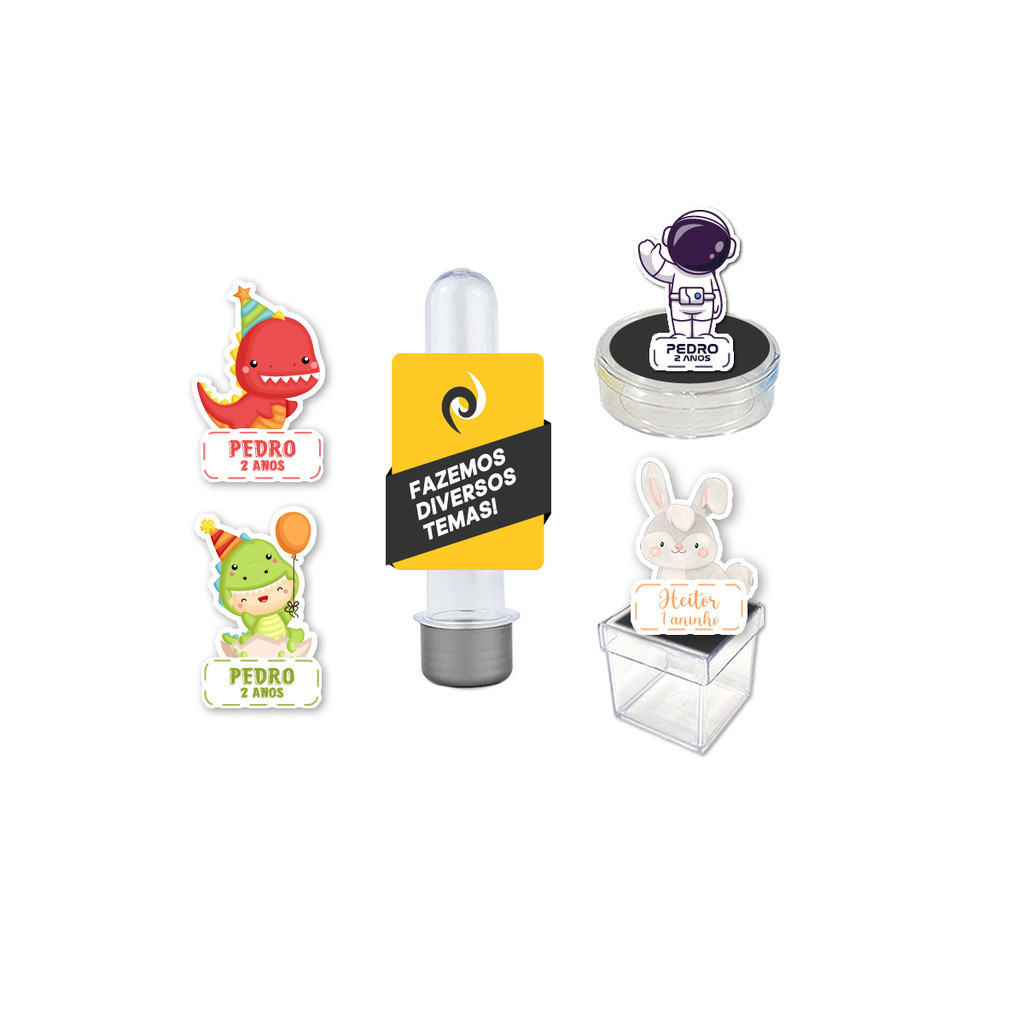 Kit 30 Apliques 3d Aplique Tag Topper Topo Kit Festa Infantil Tubete Personalizado Lembrancinha Impressão Laser 
