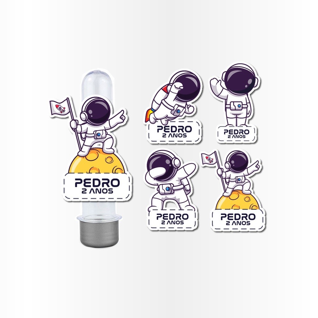 15 Aplique para Tubete Personalizado Astronauta