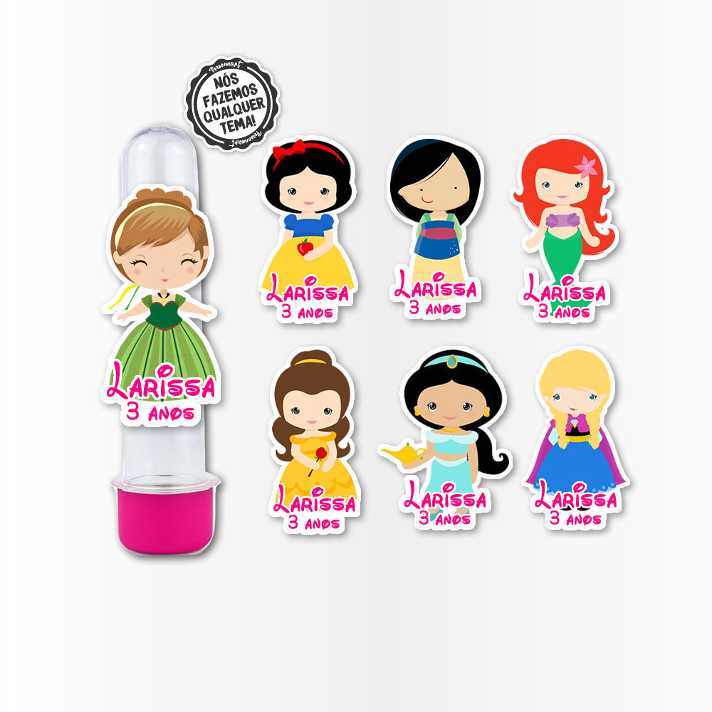 15 Apliques 3d para Tubete 13cm Aplique Tag Topo Kit Festa Infantil 3d Tubete Princesas Cute