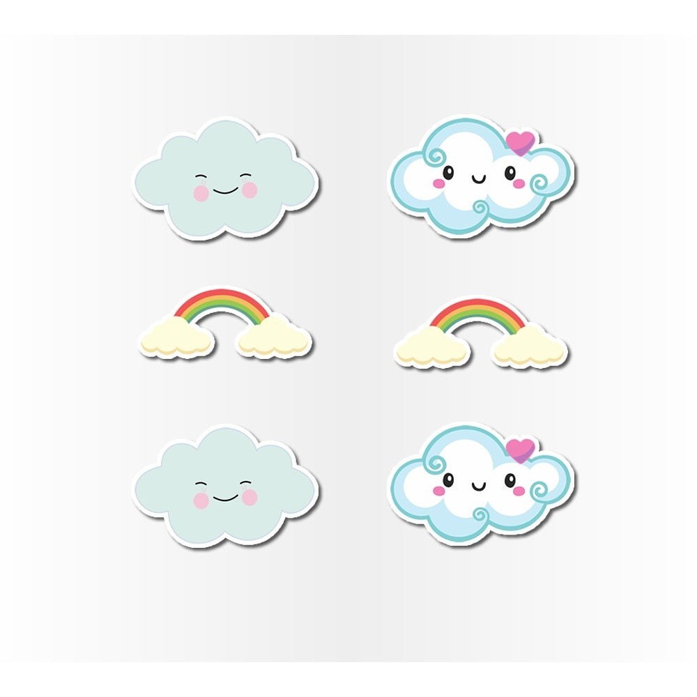 15 Apliques topper 8cm caixas, tubetes Aplique Kit Festa Infantil 3d Tubete Chuva de Benção Nuvenzinha