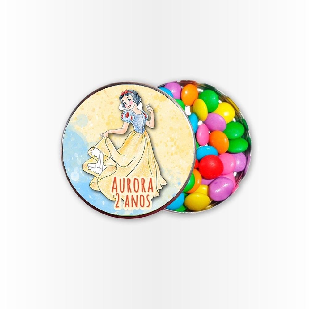 15 Rótulos Adesivos para Latinha 5cm  Rotulo Adesivo Kit Festa Infantil 3d Tubete Branca de Neve Aquarela