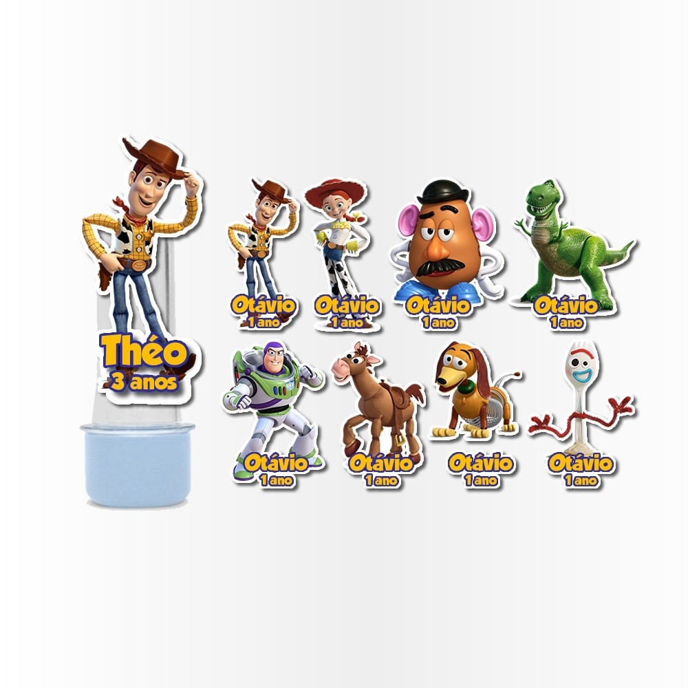 25 Aplique 3d para Mini Tubete Aplique Kit Festa Infantil 3d Tubete Toy Story