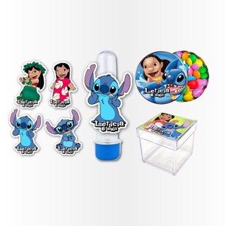 Kit Festa 60 Rótulos Adesivos e apliques Aplique Kit Festa Infantil 3d Tubete lilo e stitch em Oferta na Shopee