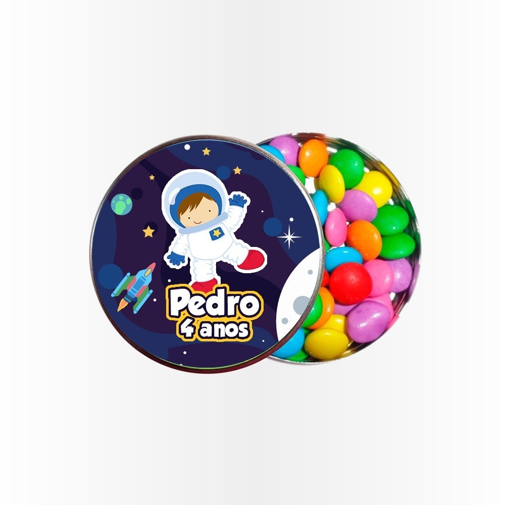 15 Rótulos Adesivos para Latinha 5cm  Rotulo Adesivo Kit Festa Infantil 3d Tubete Astronauta