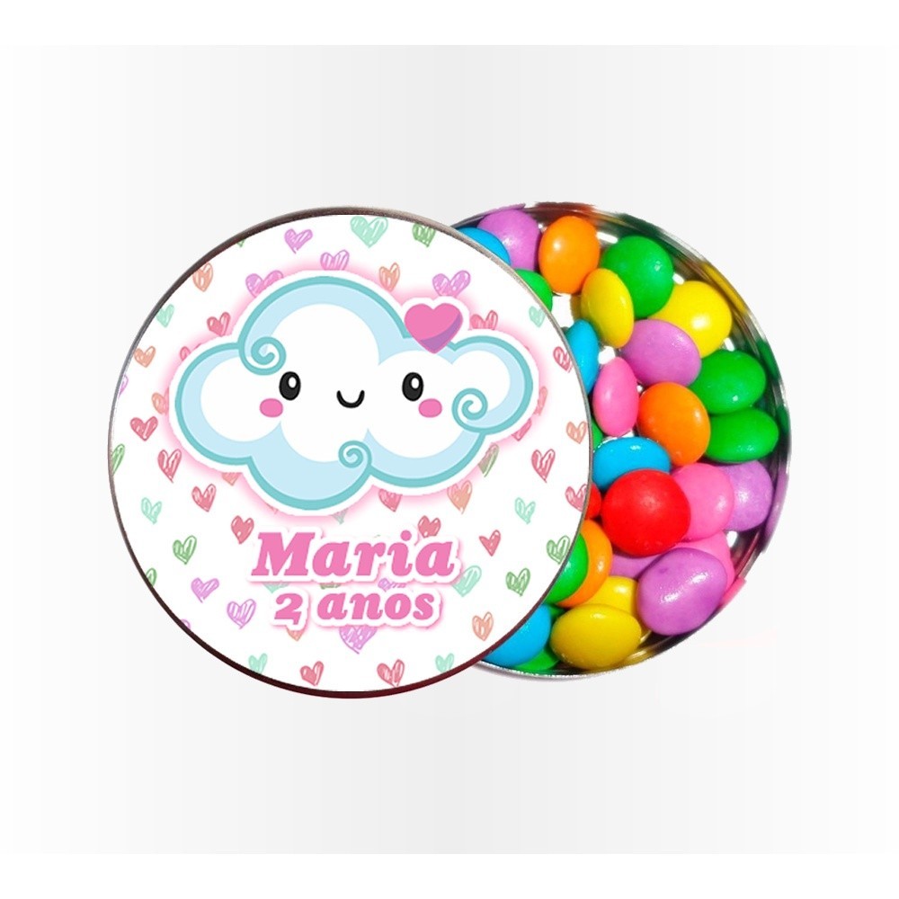 15 Rótulos Adesivos para Latinha 5cm  Rotulo Adesivo Kit Festa Infantil 3d Tubete Chuva de Benção Nuvenzinha