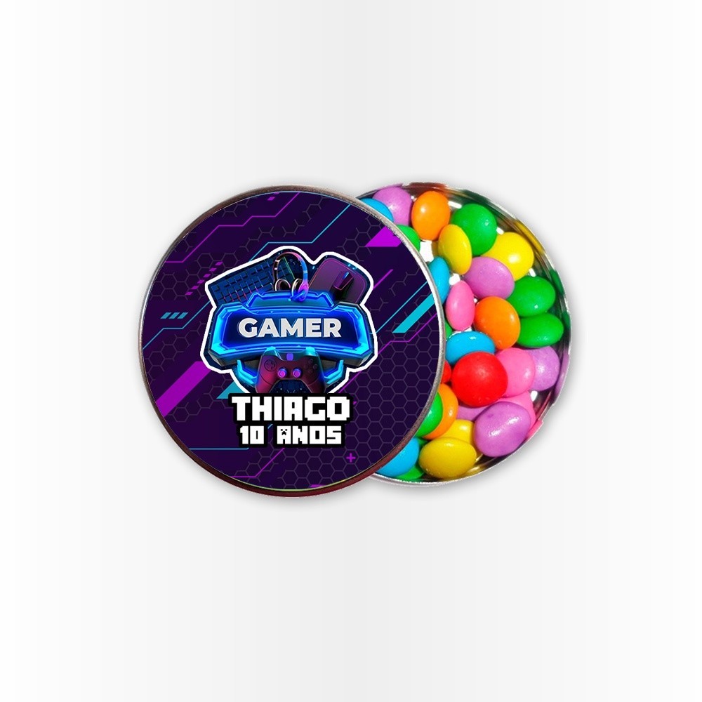 15 Rótulos Adesivos para Latinha 5cm  Rotulo Adesivo Kit Festa Infantil 3d Tubete Gamer