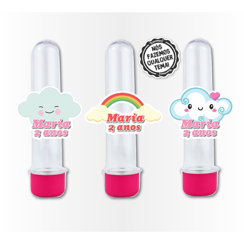 15 Apliques 3d para Tubete 13cm Aplique Tag Topo Kit Festa Infantil 3d Tubete Nuvenzinha Chuva de benção