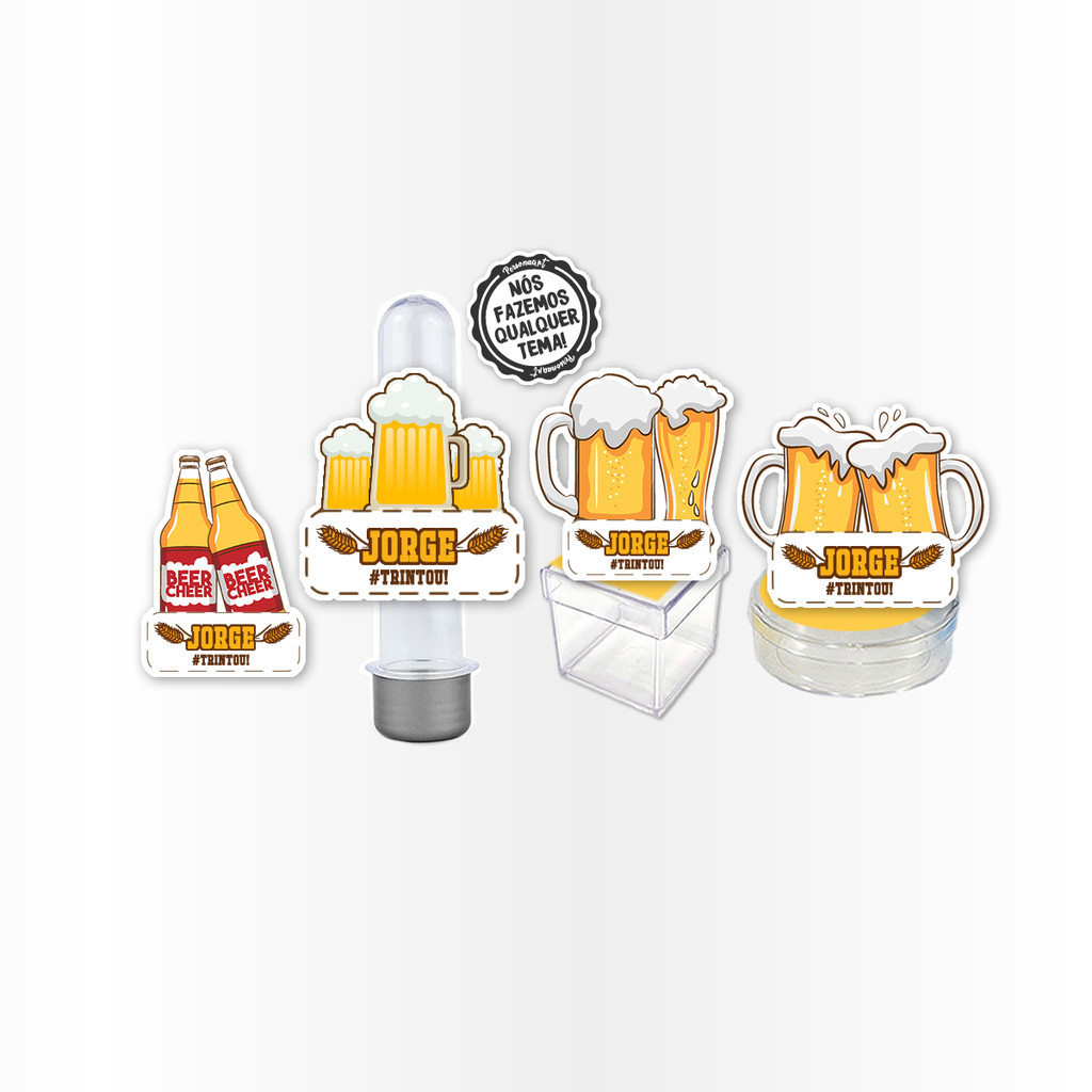 Kit 30 Apliques 3d Aplique Tag Topper Topo Kit Festa Infantil Tubete Personalizado Lembrancinha Impressão Laser Boteco