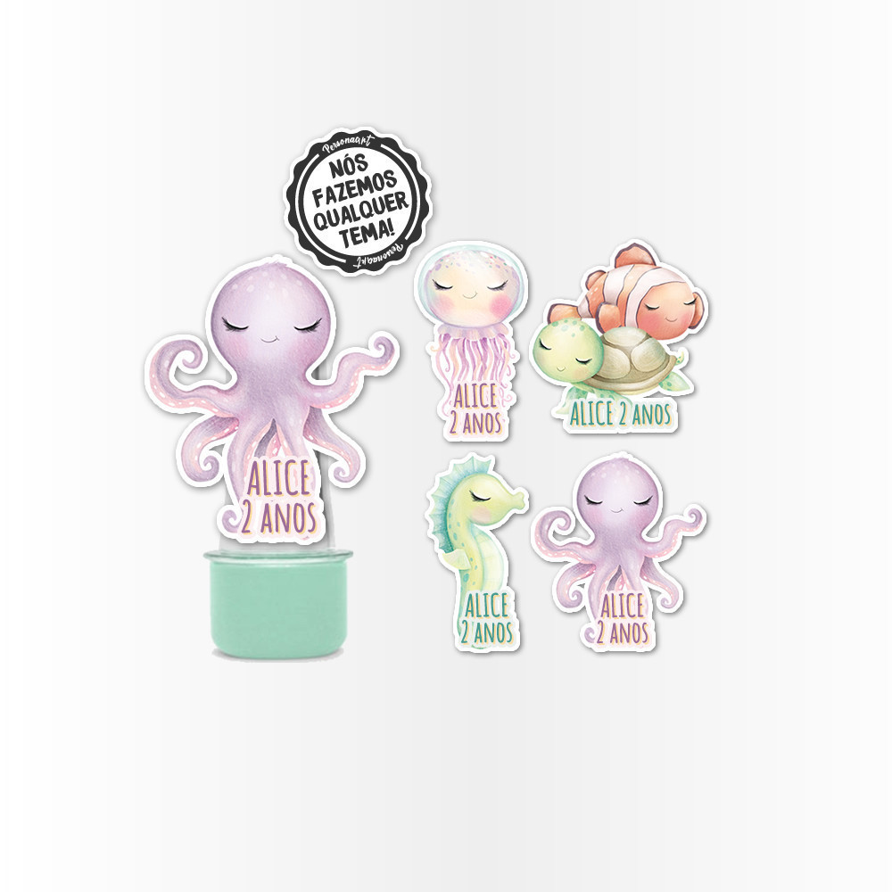 25 Aplique 3d para Mini Tubete Aplique Caixinha Latinha Fundo do Mar Aquarela em Oferta na Shopee