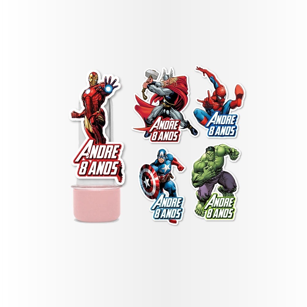 25 Aplique 3d para Mini Tubete Aplique Kit Festa Infantil 3d Tubete Vingadores