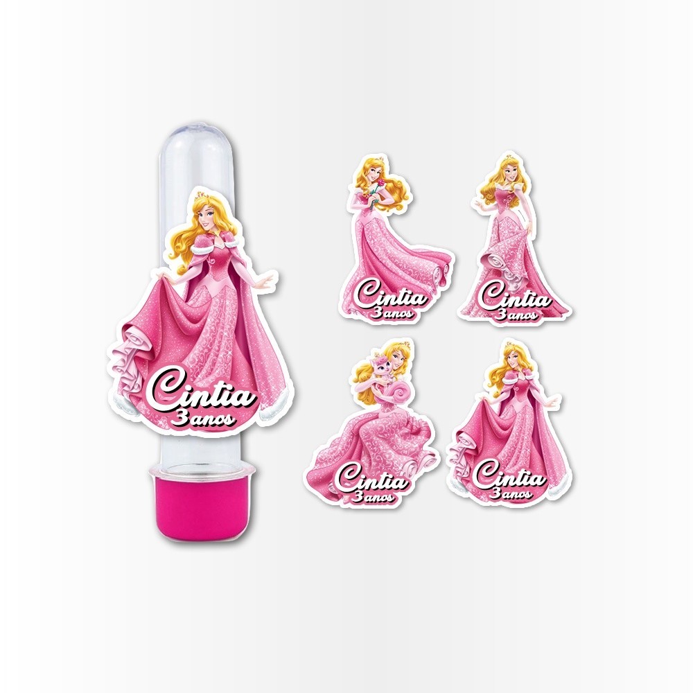 15 Apliques 3d para Tubete 13cm Aplique Kit Festa Infantil 3d Tubete Princesa Aurora