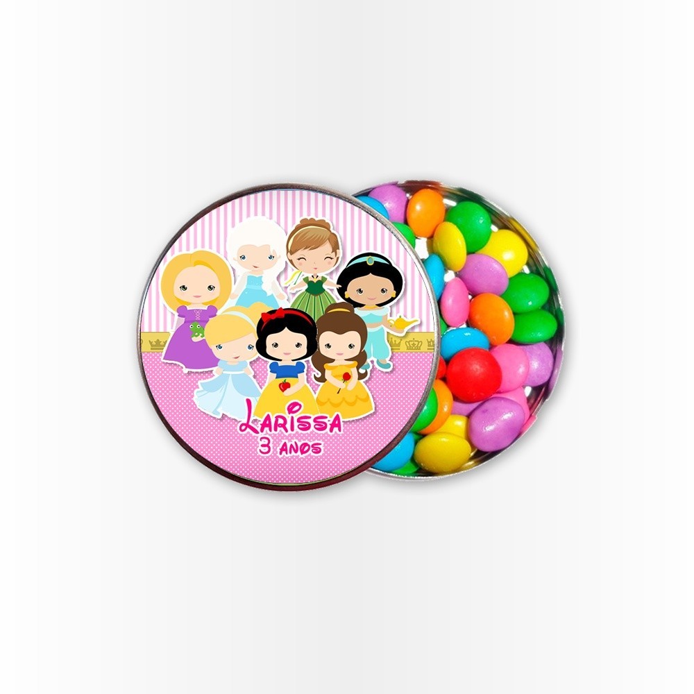 15 Rótulos Adesivos para Latinha 5cm  Rotulo Adesivo Kit Festa Infantil 3d Tubete Princesas cute
