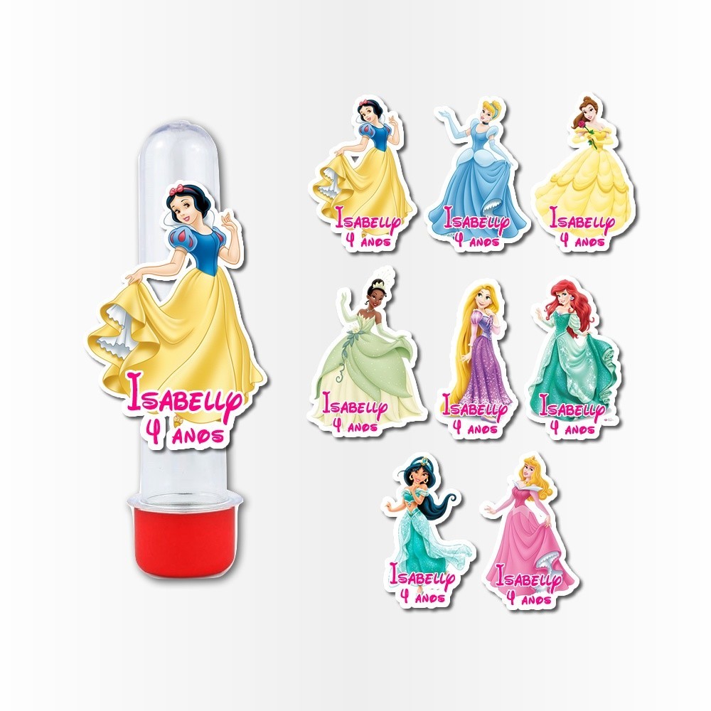 15 Apliques 3d para Tubete 13cm Aplique Kit Festa Infantil 3d Tubete Princesas