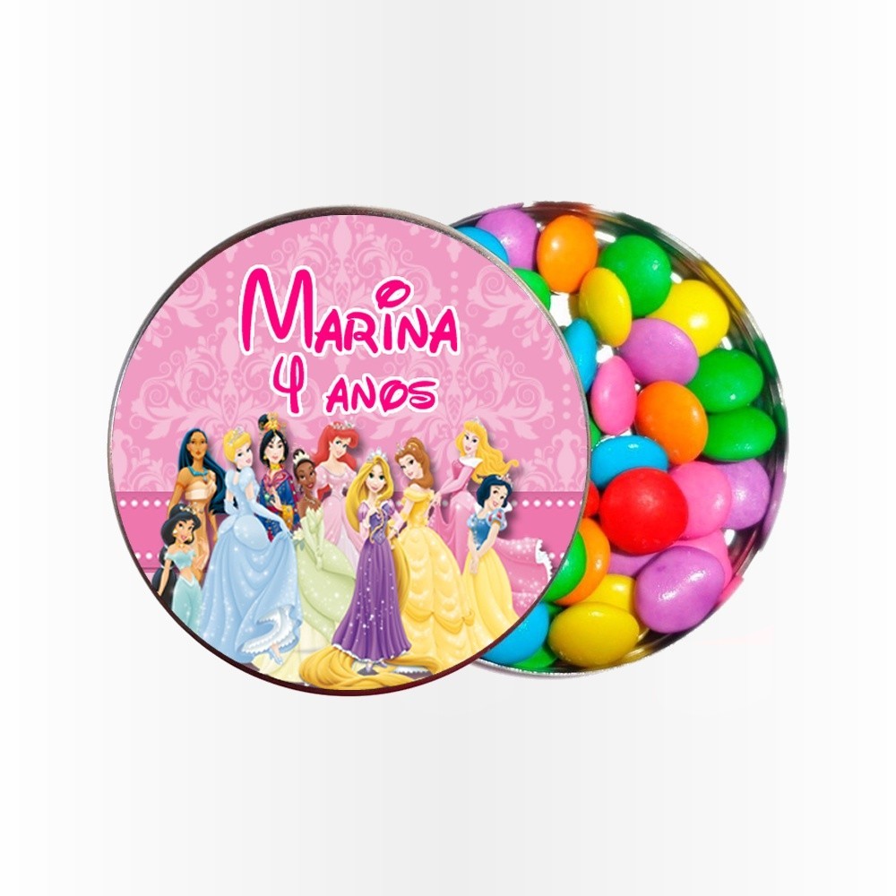 15 Rótulos Adesivos para Latinha 5cm  Rotulo Adesivo Kit Festa Infantil 3d Tubete Princesas