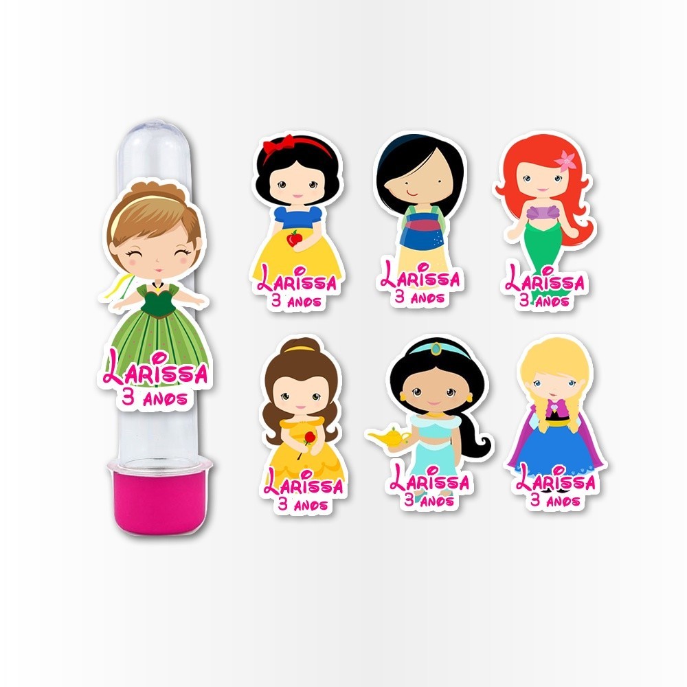 15 Apliques 3d para Tubete 13cm Aplique Kit Festa Infantil 3d Tubete Princesas cute