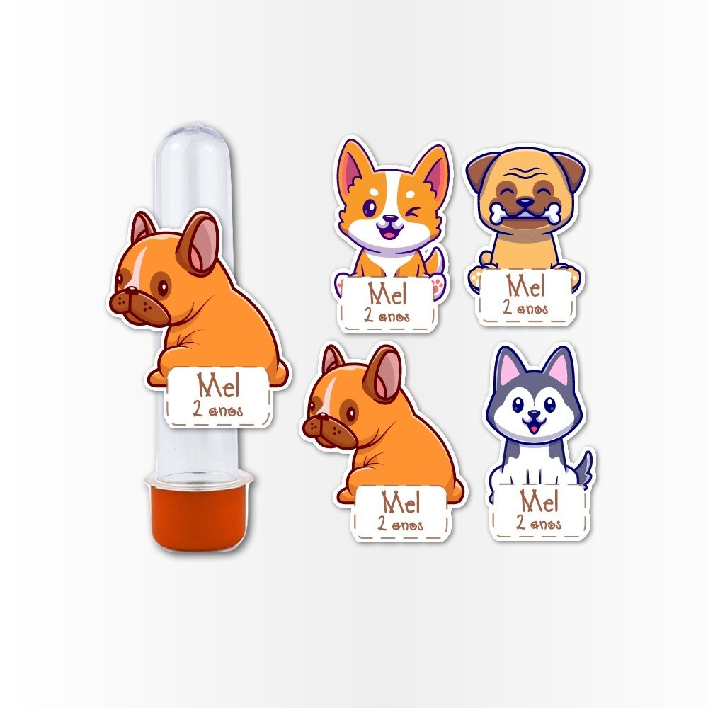 15 Apliques 3d para Tubete 13cm Aplique Kit Festa Infantil 3d Tubete Festa Pets Cachorro