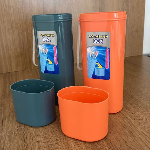 Kit 2 Porta Escova de Dente e Creme Dental Estojo Multiuso Plástico para Bolsa Cápsula Cor Variada em Oferta na Shopee