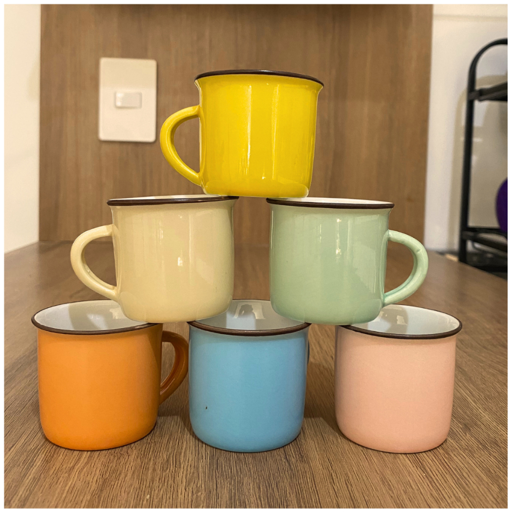 6 Mini Canecas Xícara 50ml Café Expresso Porcelana Colorida Delicada Decoração em Oferta na Shopee