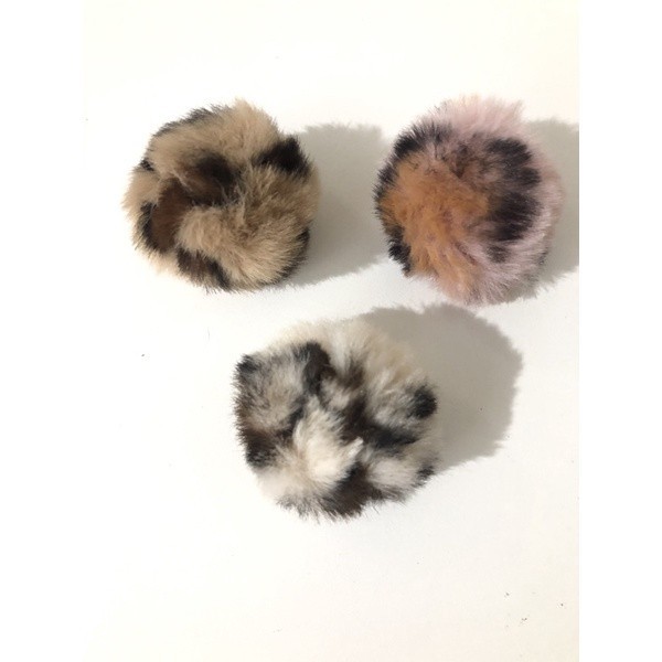 Pompom  PELUCIA ONÇA 4 cm  (5 Unidades)   Pelúcia Onça Laços e Tiaras.