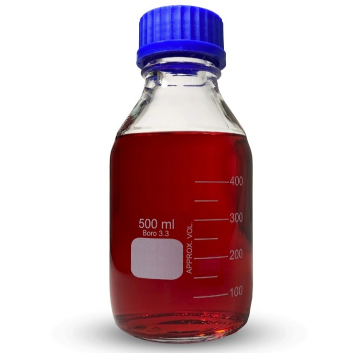 Frasco Reagente Tampa Azul 500ml Borossilicato