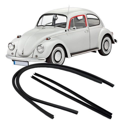 Kit Borracha da Canaleta Vidro Porta Kombi Fusca 1978 Em Diante