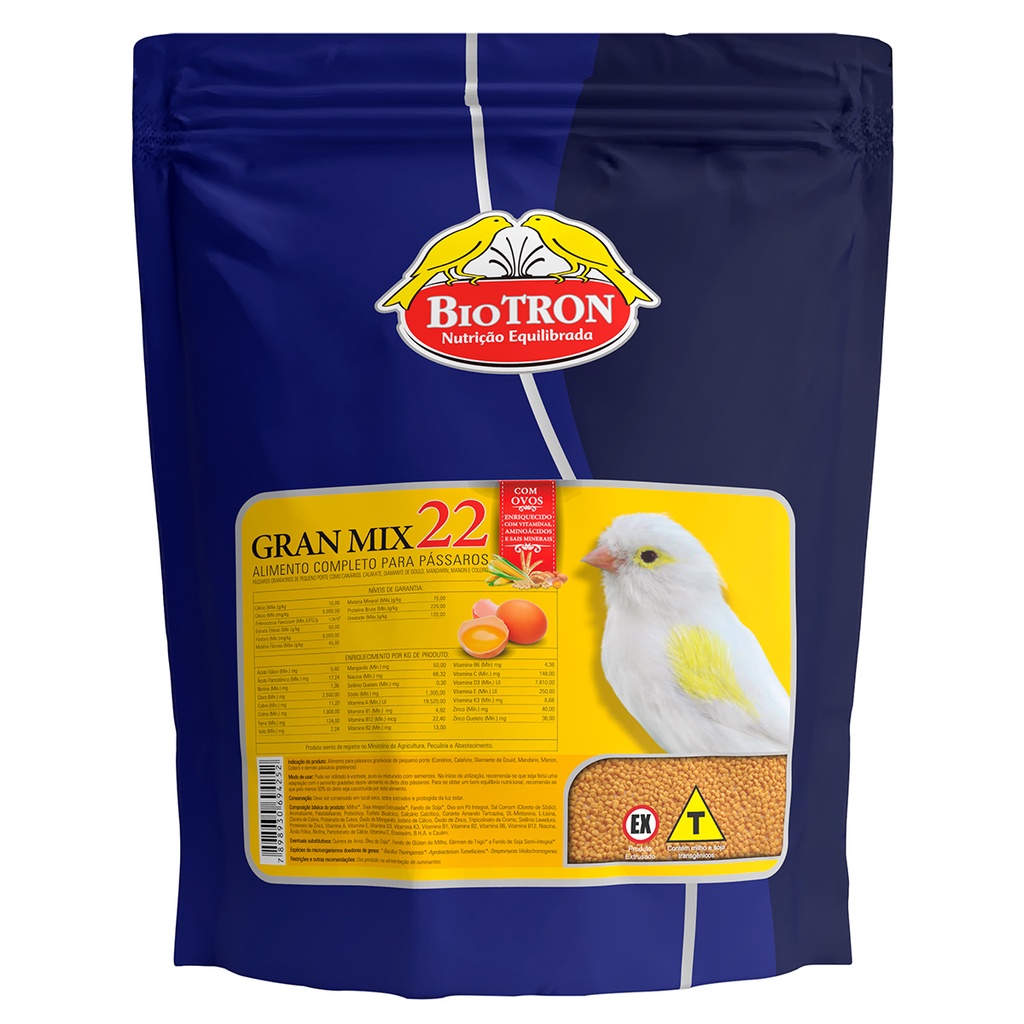 Ração Extrusada para Canários, Coleiros, Mandarim e Demais Pássaros Granívoros - Biotron - 500 gramas em Oferta na Shopee