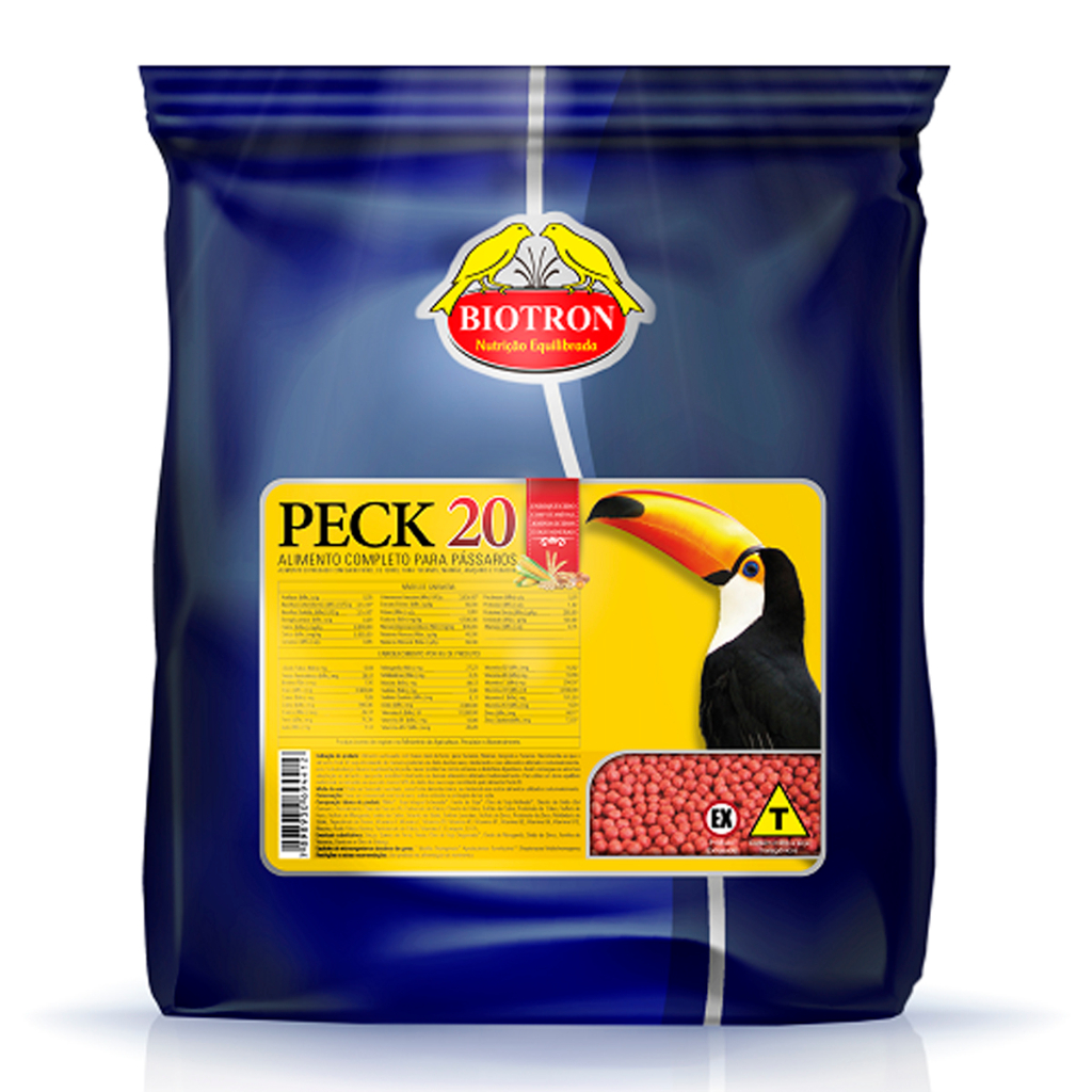 Ração Extrusada Peck 20 para Tucano Mainá e Araçari - Biotron - 500g