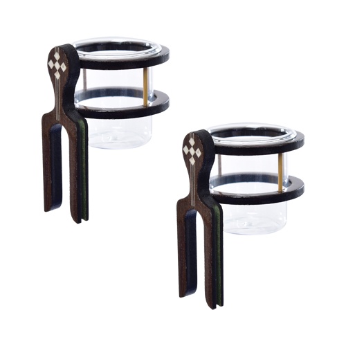 Jogo Cocho para Gaiola de Pássaros Argola Dupla Laminado Cor Imbuia Escuro Malha Larga
